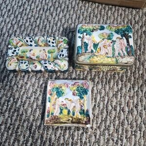 Colorful Ceramic Trinket Boxes Set